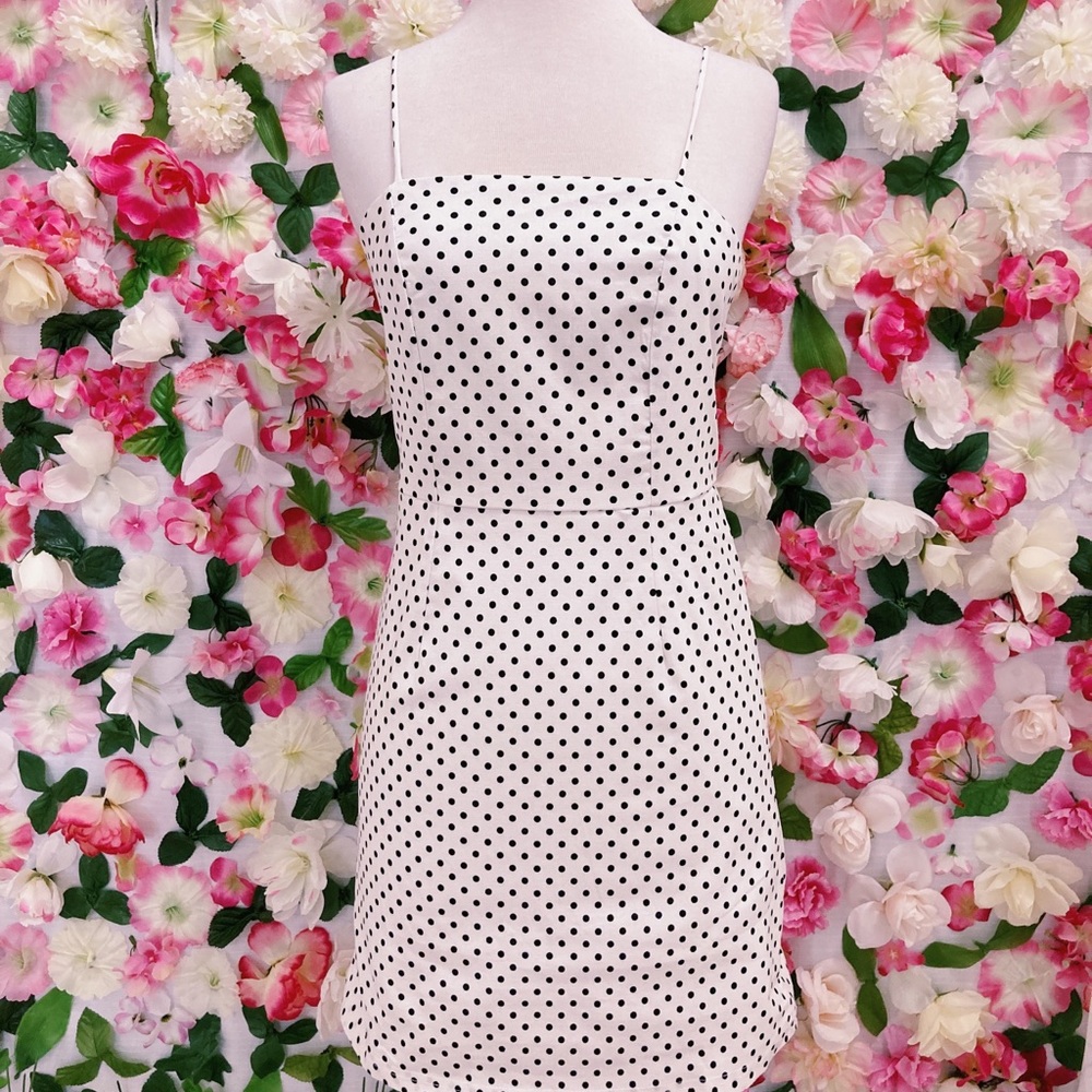 White and black Polka dot dress